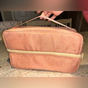 Wine Bottle & Wine Glass Glass Cooler Insulation Carry Bag Insulated Coral Pink
